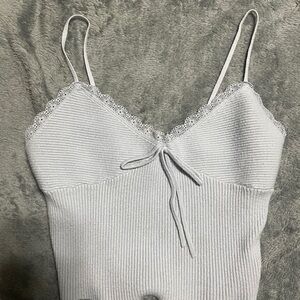 La Hearts Gray Ribbed Top